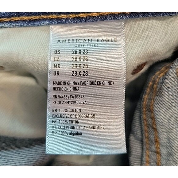 American Eagle Mens Jeans Size 28x26.5 Original Straight Distressed 100% Cotton - Picture 7 of 11